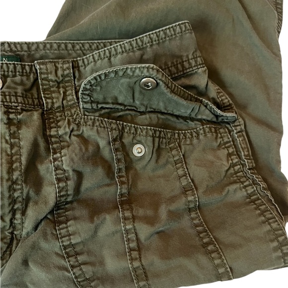 LAUREN RALPH LAUREN Pants Capris Size 10 Olive Green Khaki Cropped FAST SHIPPING - Picture 2 of 8